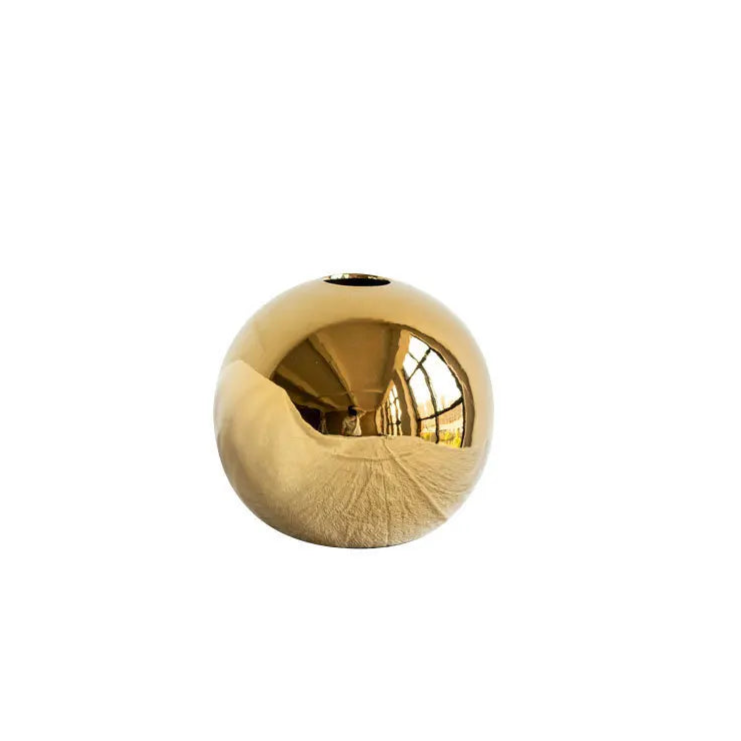 Golden Plating Ball Home Decor Hydroponic Vase