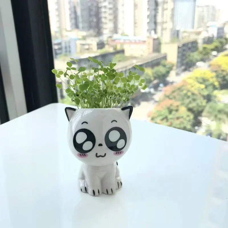 DIY Cute Mini Cat Shaped Ceramic Plant Pot