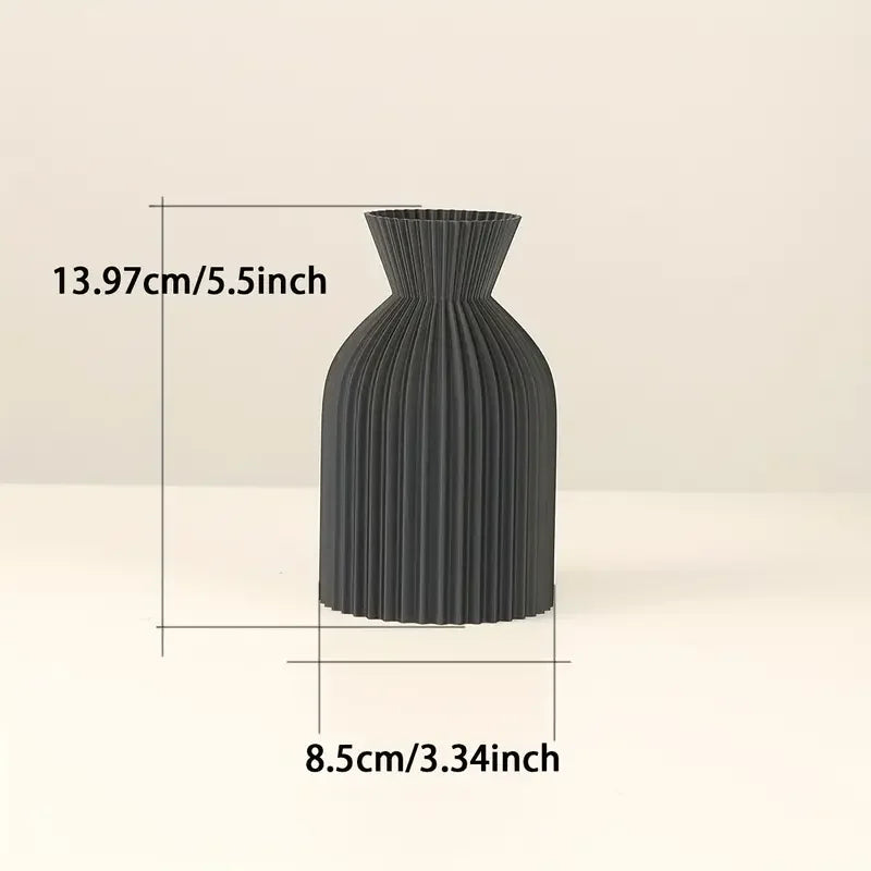Elegant Black and Beige Boho Chic Decor Plastic Vase