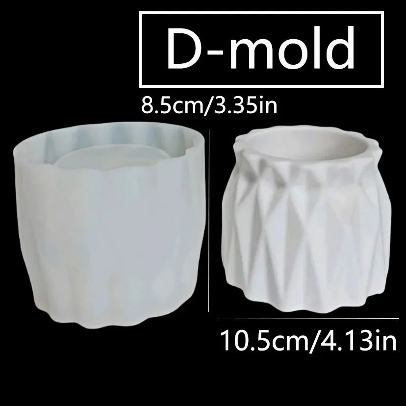 Silicone Mold DIY Geometric Shape Flower Pot Candle Jar Home Decor