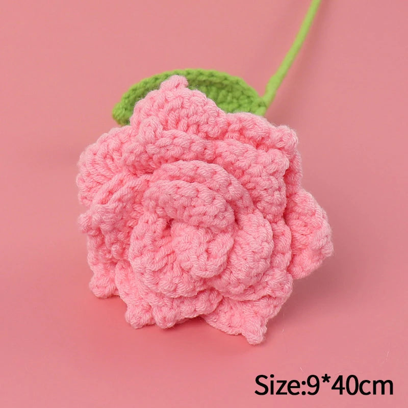 Crochet Carnation Hand Woven Flower Bouquet