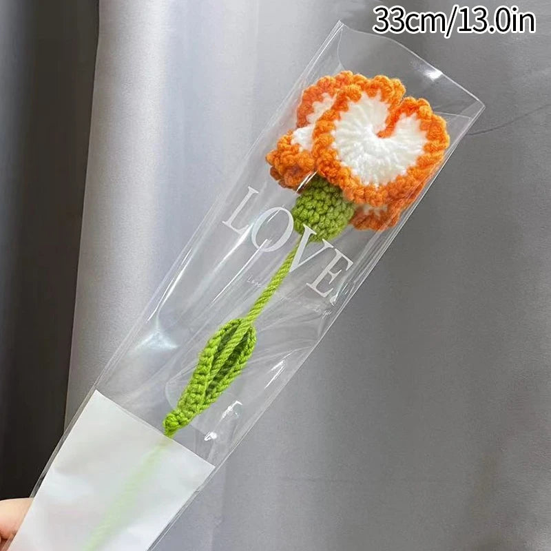 Crochet Carnation Hand Woven Flower Bouquet