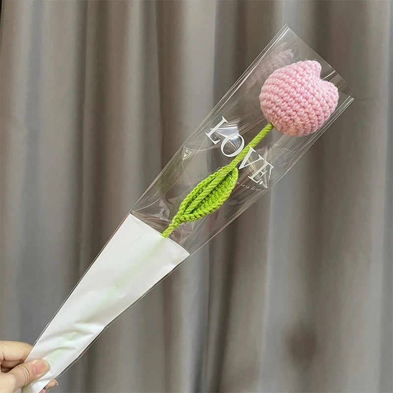 Crochet Carnation Hand Woven Flower Bouquet