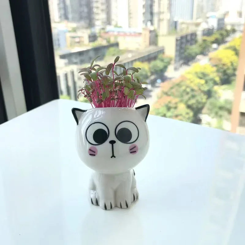 DIY Cute Mini Cat Shaped Ceramic Plant Pot
