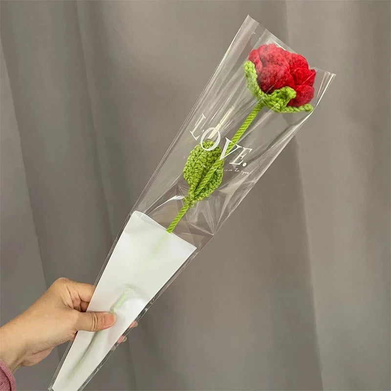 Crochet Carnation Hand Woven Flower Bouquet