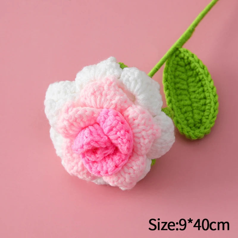 Crochet Carnation Hand Woven Flower Bouquet