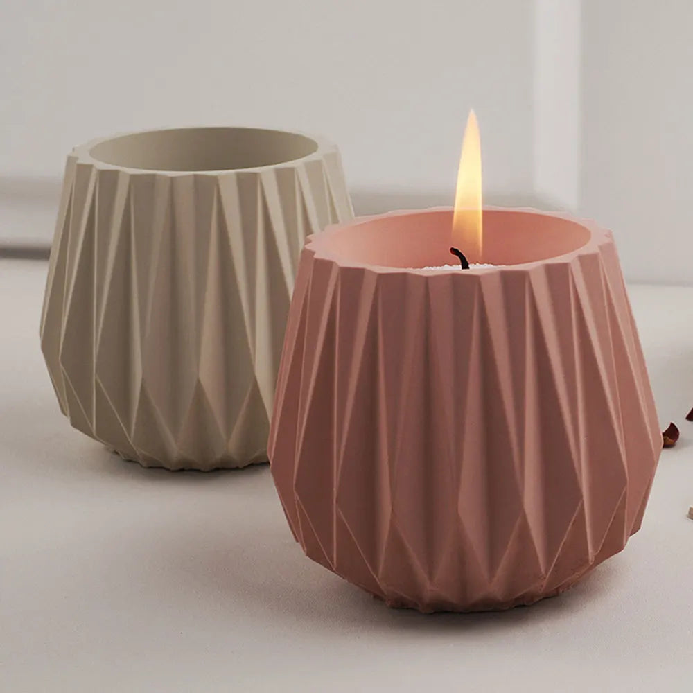 Silicone Mold DIY Geometric Shape Flower Pot Candle Jar Home Decor