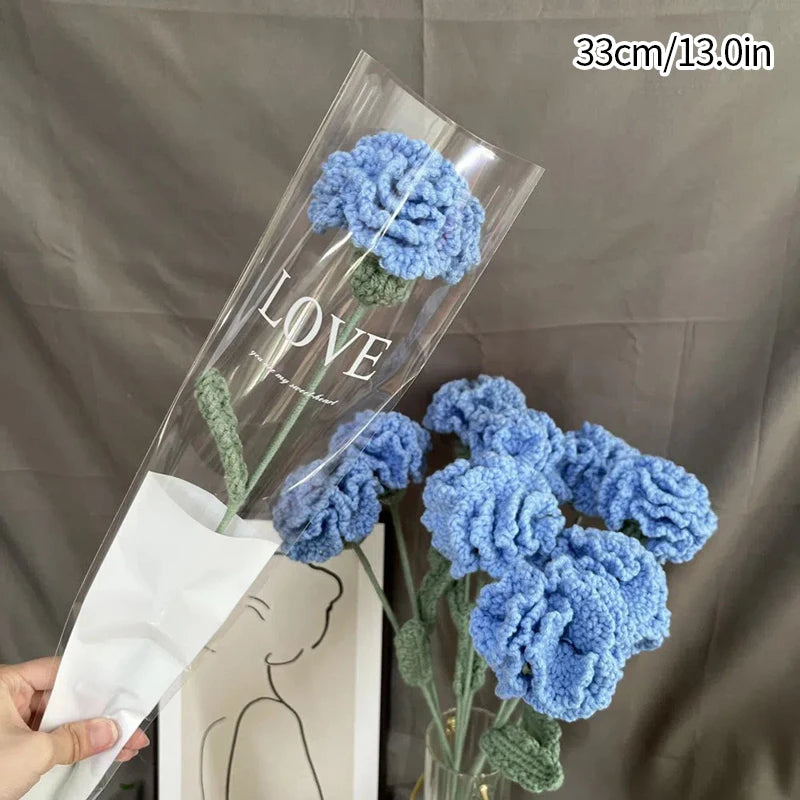 Crochet Carnation Hand Woven Flower Bouquet