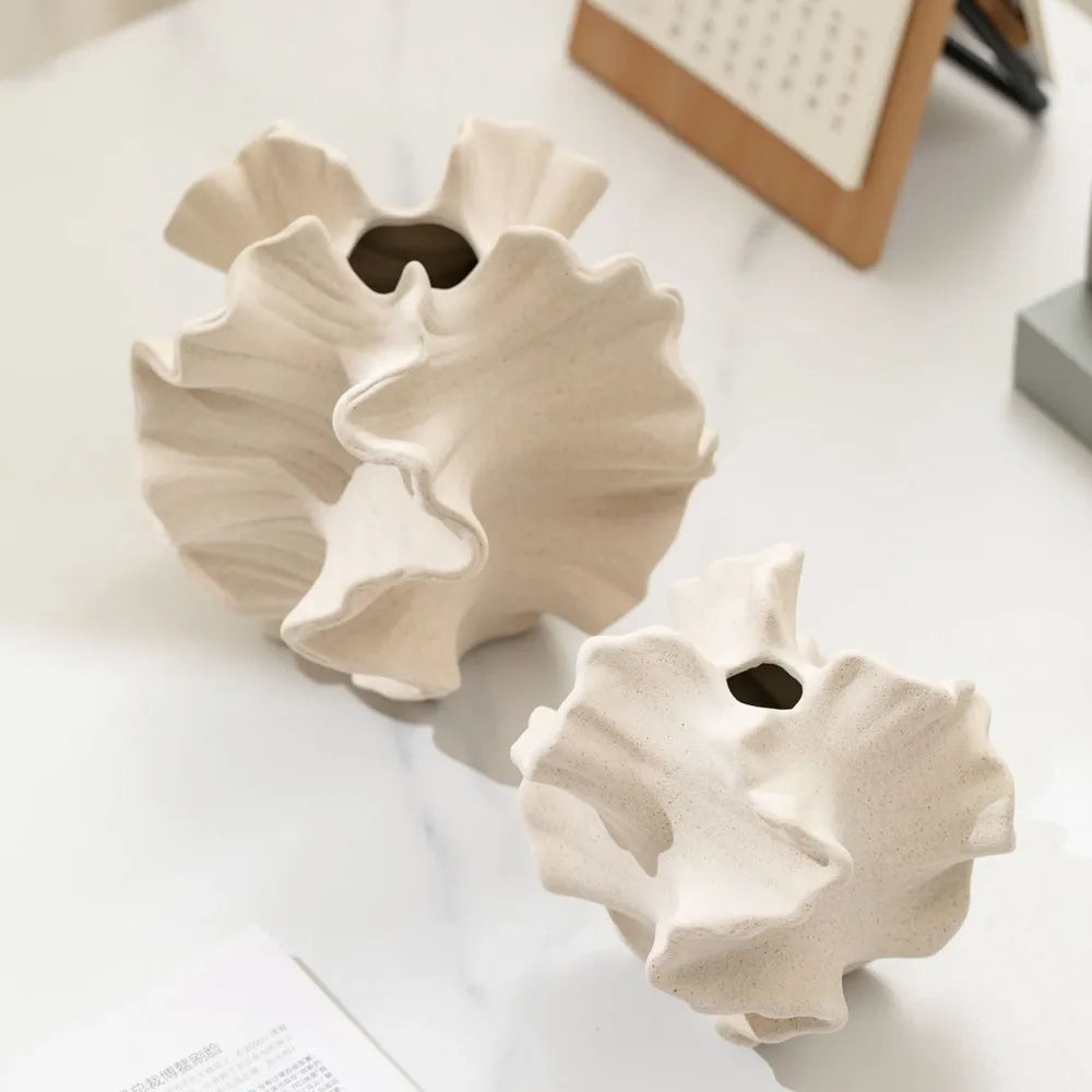 Ceramic Coral Nordic Container for Flower Pampas Grass