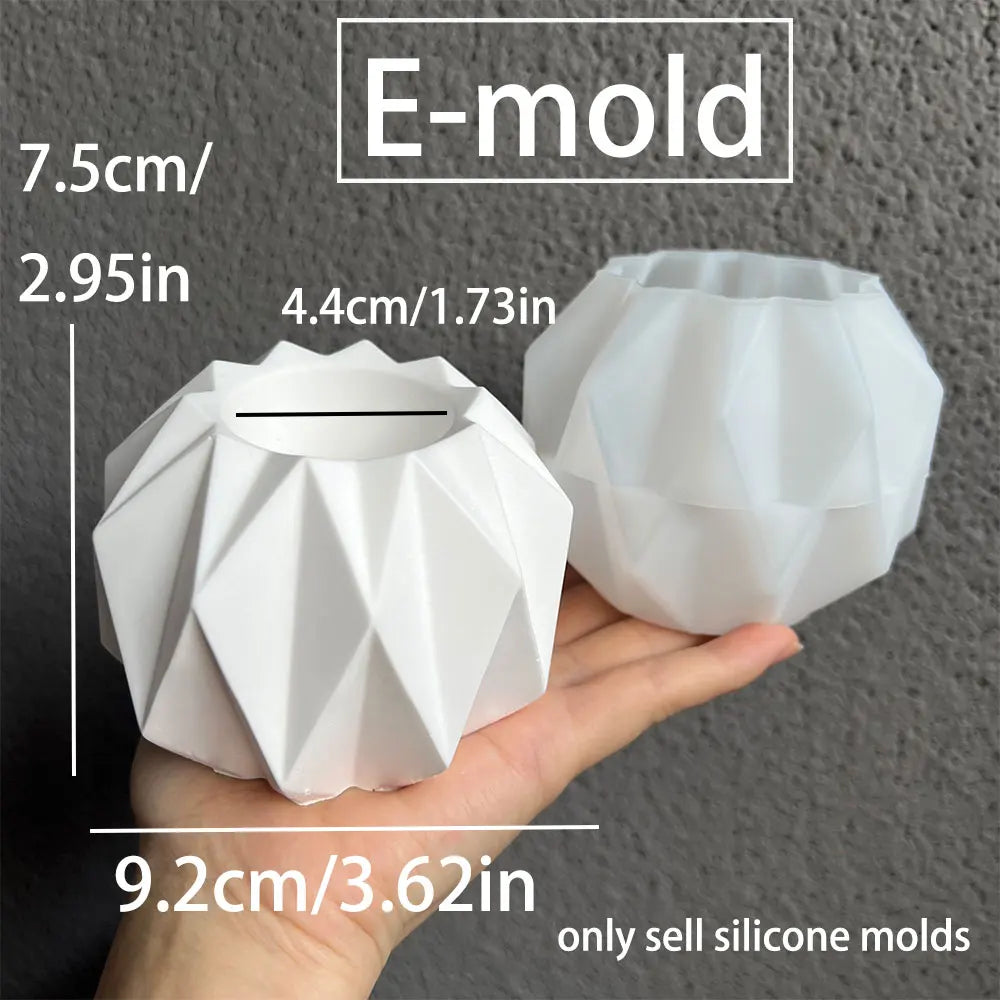 Silicone Mold DIY Geometric Shape Flower Pot Candle Jar Home Decor