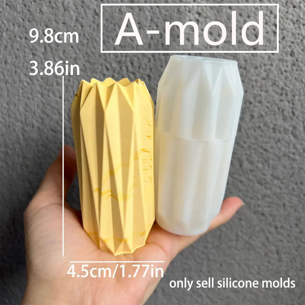 Silicone Mold DIY Geometric Shape Flower Pot Candle Jar Home Decor