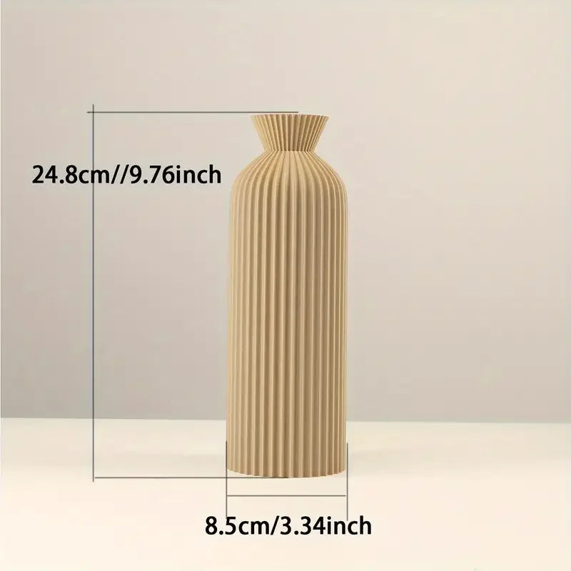 Elegant Black and Beige Boho Chic Decor Plastic Vase