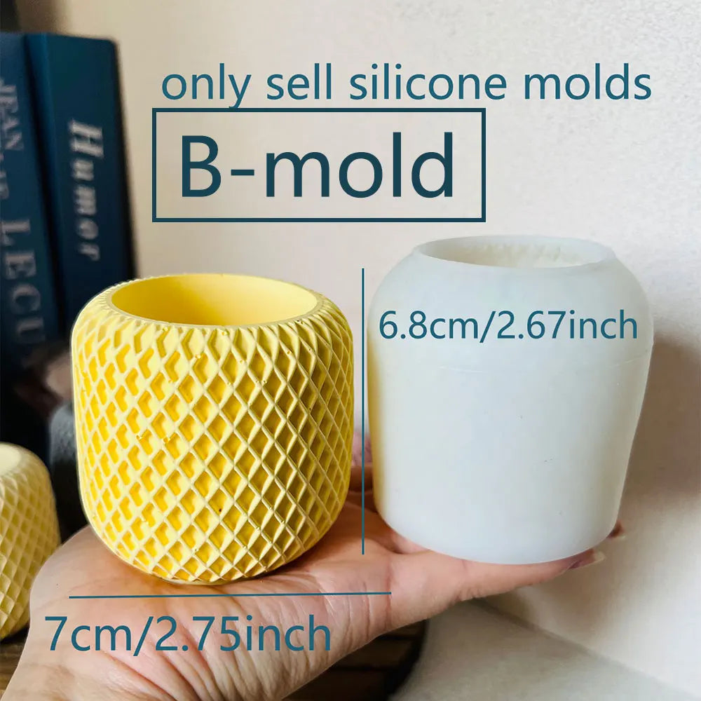 Silicone Mold DIY Geometric Shape Flower Pot Candle Jar Home Decor