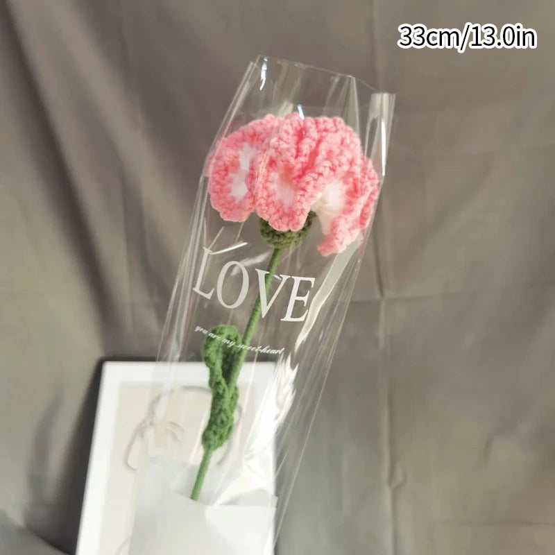 Crochet Carnation Hand Woven Flower Bouquet
