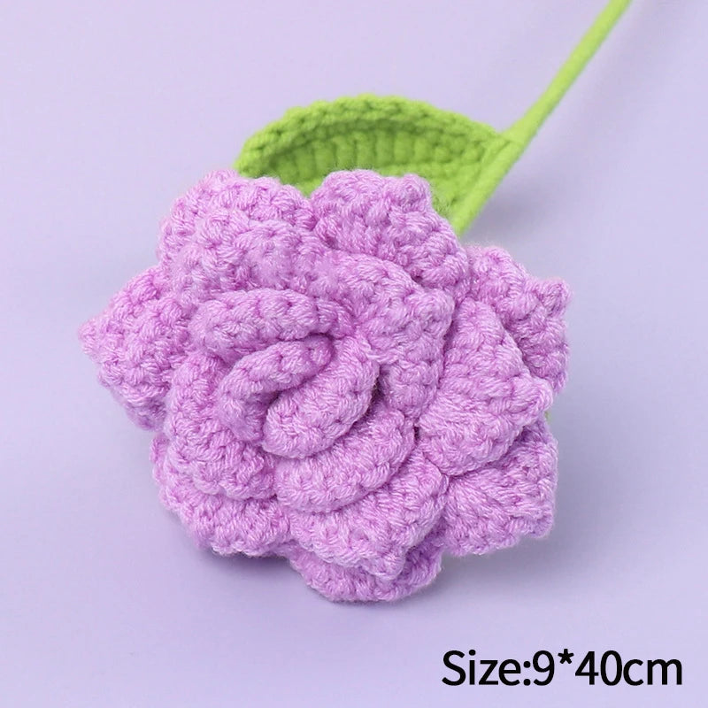 Crochet Carnation Hand Woven Flower Bouquet