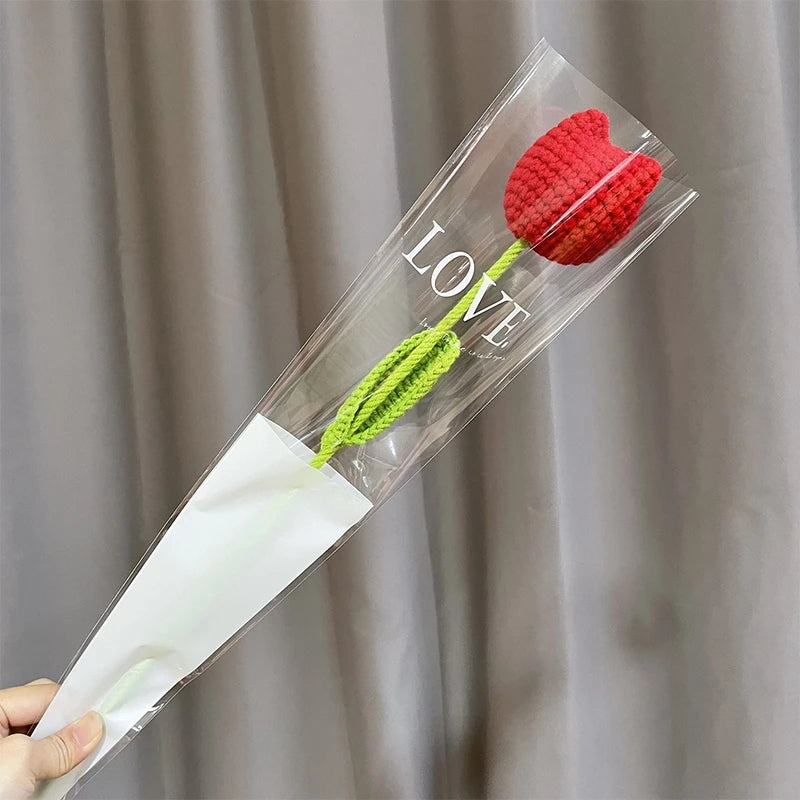 Crochet Carnation Hand Woven Flower Bouquet