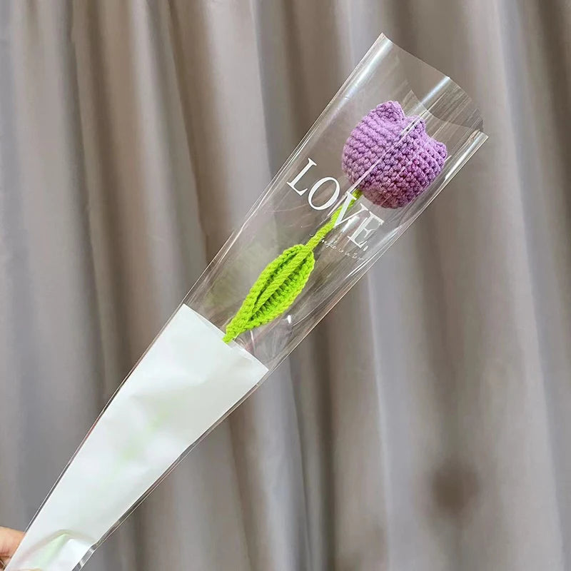 Crochet Carnation Hand Woven Flower Bouquet