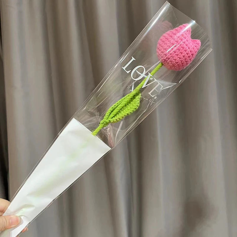 Crochet Carnation Hand Woven Flower Bouquet