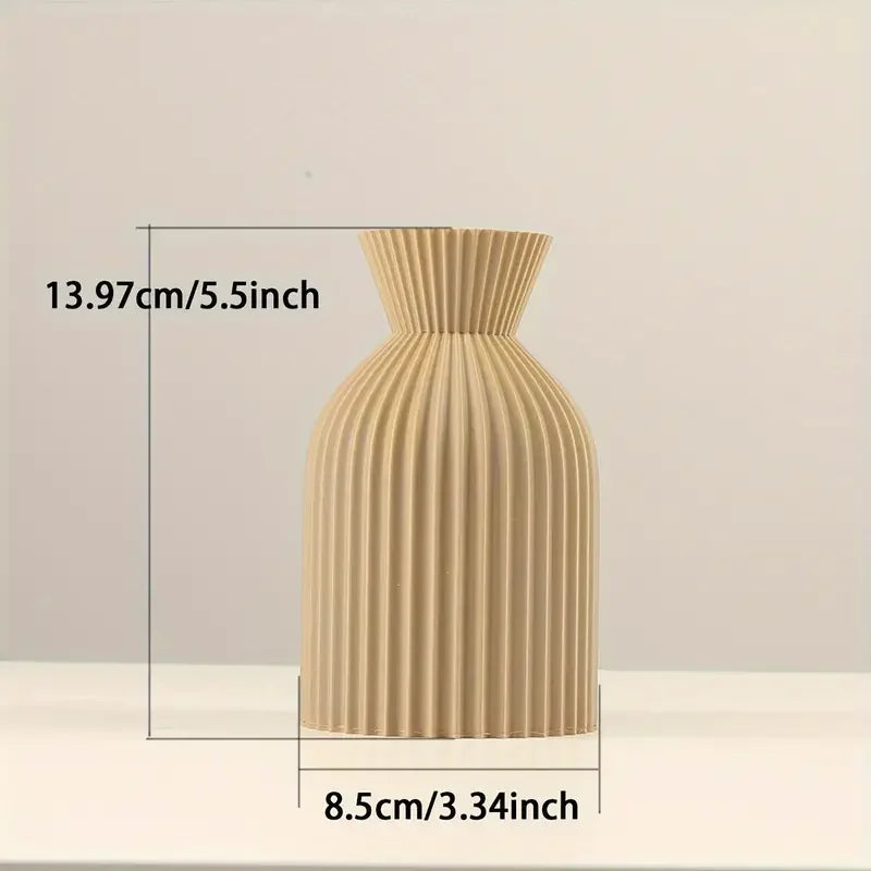Elegant Black and Beige Boho Chic Decor Plastic Vase
