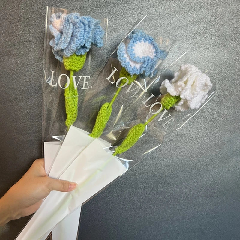 Crochet Carnation Hand Woven Flower Bouquet
