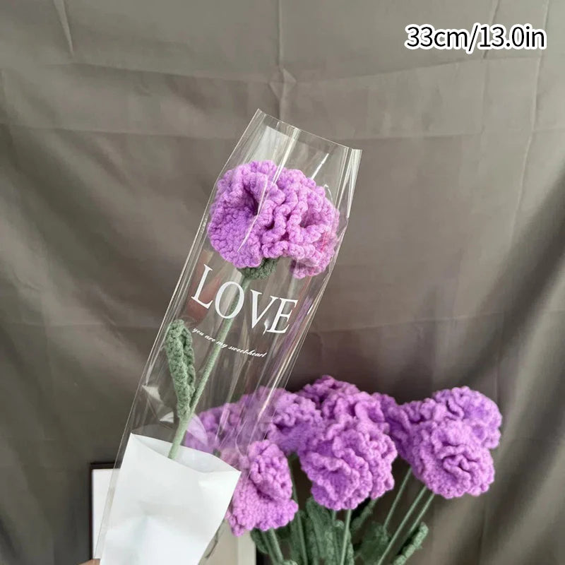 Crochet Carnation Hand Woven Flower Bouquet