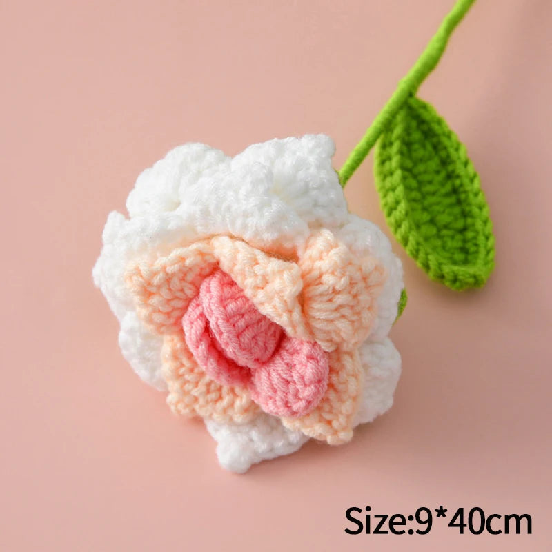 Crochet Carnation Hand Woven Flower Bouquet