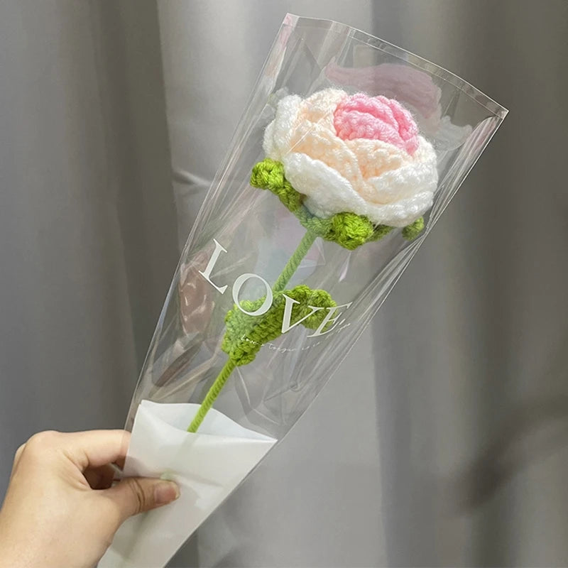 Crochet Carnation Hand Woven Flower Bouquet