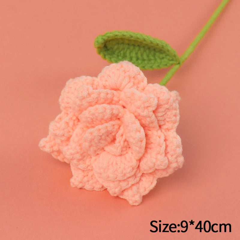 Crochet Carnation Hand Woven Flower Bouquet