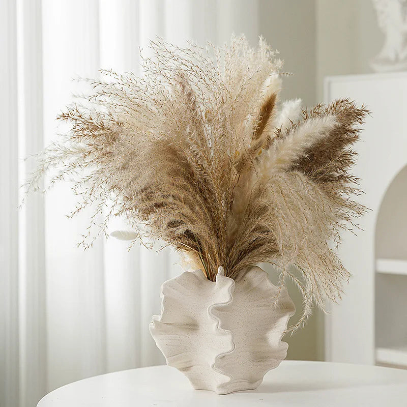 Ceramic Coral Nordic Container for Flower Pampas Grass