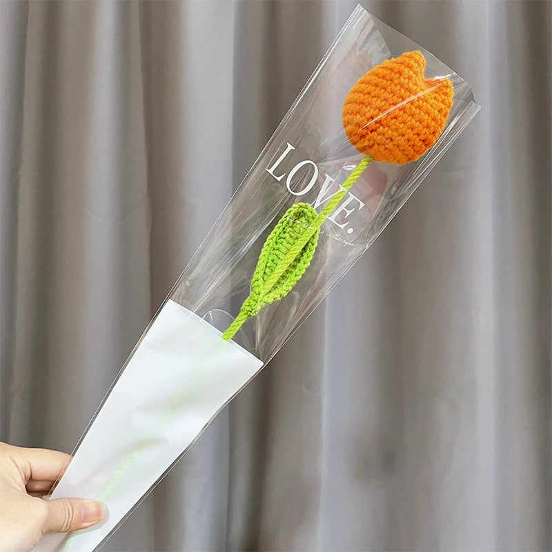 Crochet Carnation Hand Woven Flower Bouquet