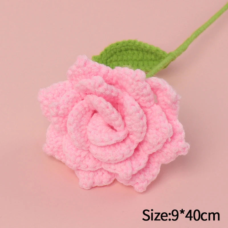 Crochet Carnation Hand Woven Flower Bouquet
