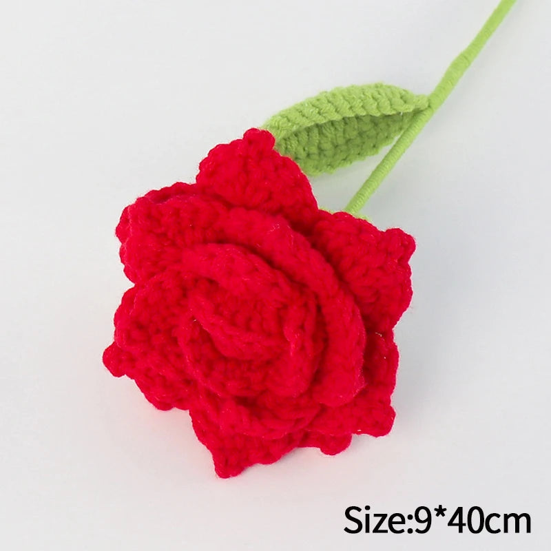 Crochet Carnation Hand Woven Flower Bouquet