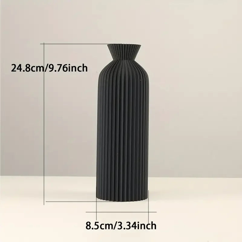Elegant Black and Beige Boho Chic Decor Plastic Vase