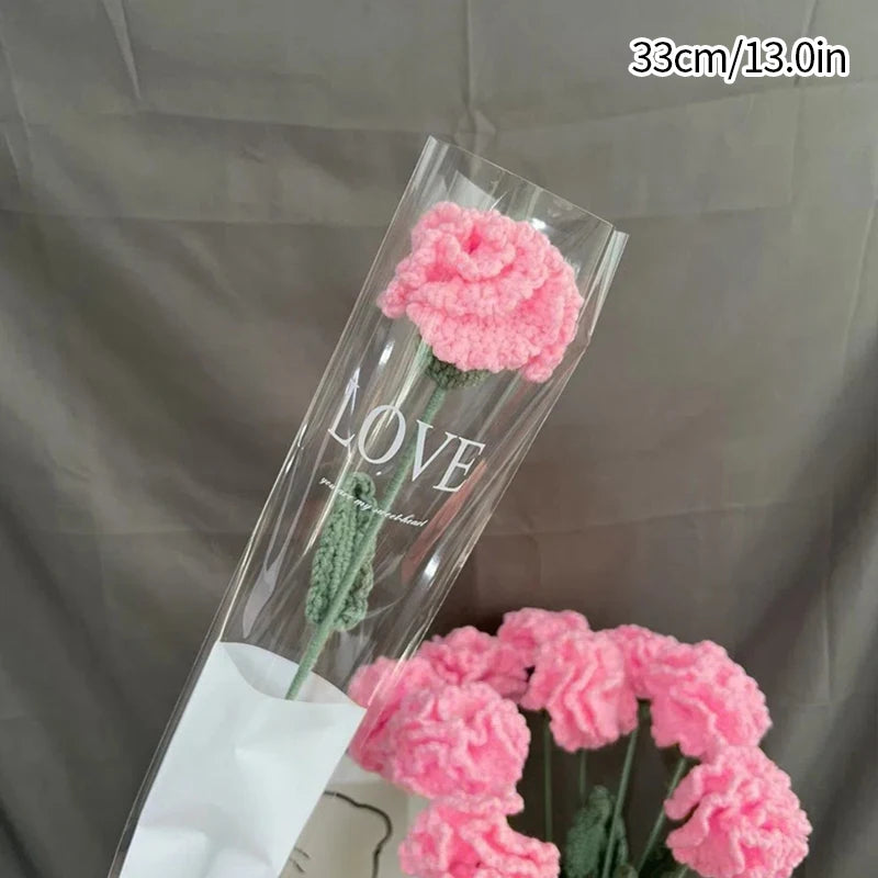 Crochet Carnation Hand Woven Flower Bouquet