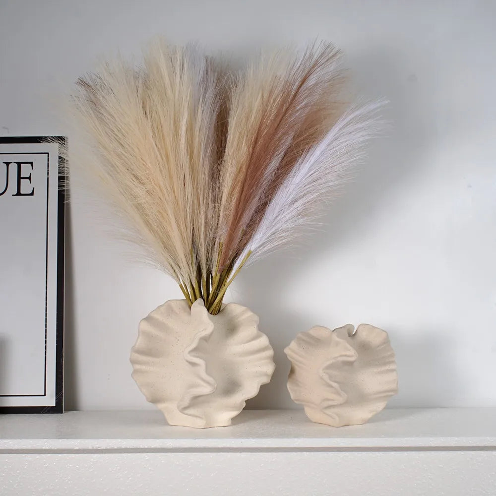 Ceramic Coral Nordic Container for Flower Pampas Grass