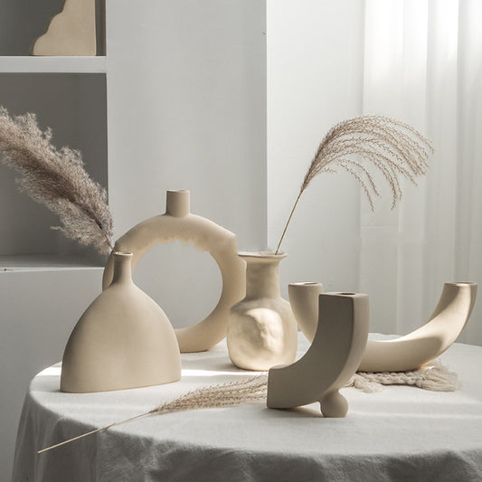 Nordic Ceramic Flower Vase Ornaments Art Vase