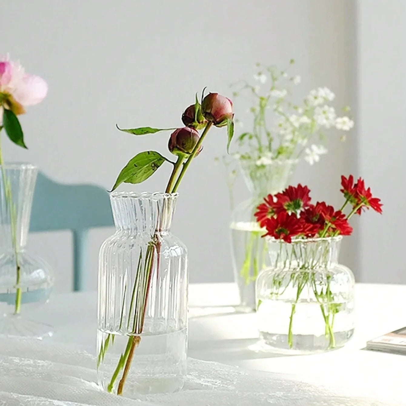 Hydroponic Glass Flower Arrangement Container Vase Table Decor
