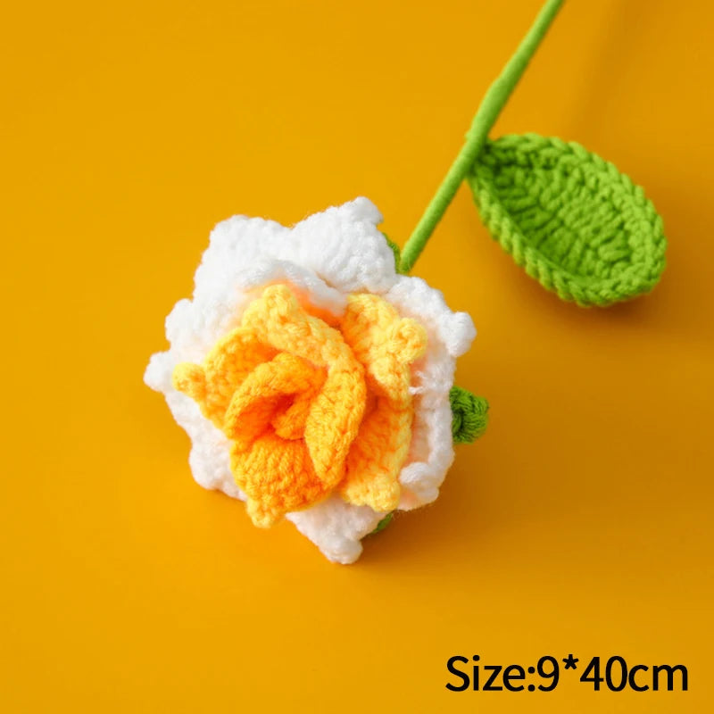 Crochet Carnation Hand Woven Flower Bouquet