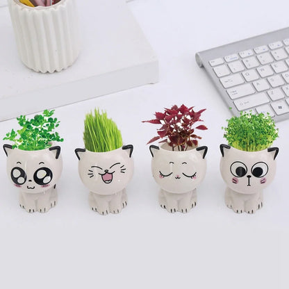DIY Cute Mini Cat Shaped Ceramic Plant Pot