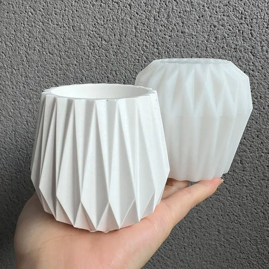 Silicone Mold DIY Geometric Shape Flower Pot Candle Jar Home Decor
