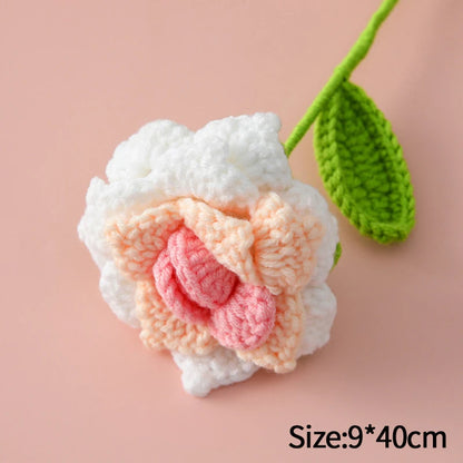 Crochet Carnation Hand Woven Flower Bouquet