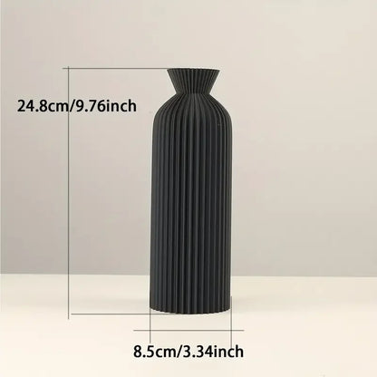Elegant Black and Beige Boho Chic Decor Plastic Vase